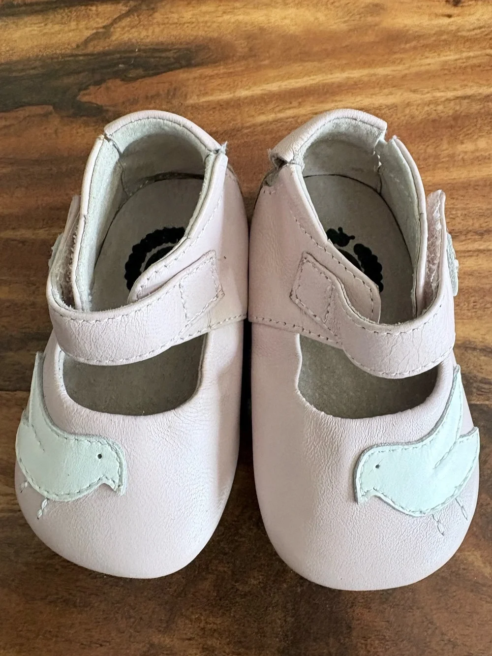 Live & Luca Baby Girl Pink Leather Pio Bird Peacock Crib Shoes Size 0 6 12 Month